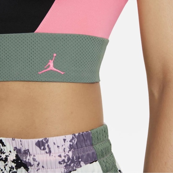 NWT RARE PINK GREEN BLACK Jordan Heatwave Women's Crop Top XS - Picture 6 of 6